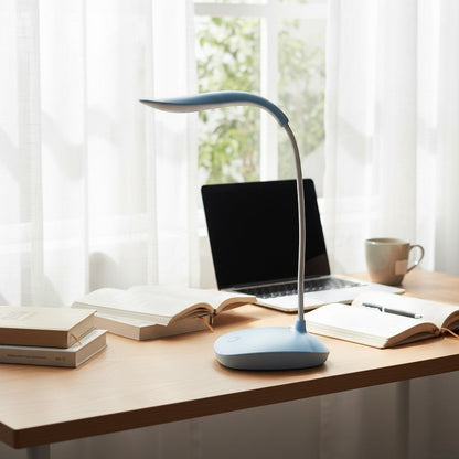 goodlampe blue portable LED desk lamp with adjustable brightness and rechargeable battery