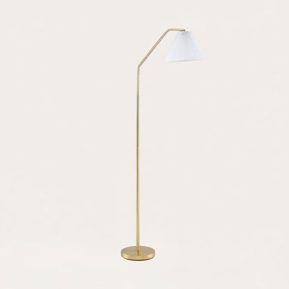 goodlampe lampadaire arc doré avec abat-jour blanc plissé réglable, idéal pour salon ou bureau
