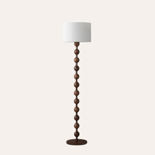 goodlampe lampadaire Bauhaus en bois avec abat-jour blanc en tissu, style vintage, éclairage doux
