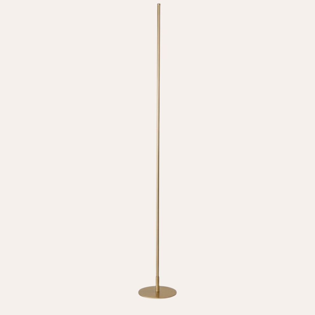 goodlampe Lampadaire LED Bauhaus doré en alliage, design minimaliste, éclairage haut et bas, idéal salon et chambre.