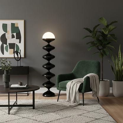 goodlampe lampadaire moderne noir et blanc en métal et verre, design bonbon réglable pour salon ou bureau