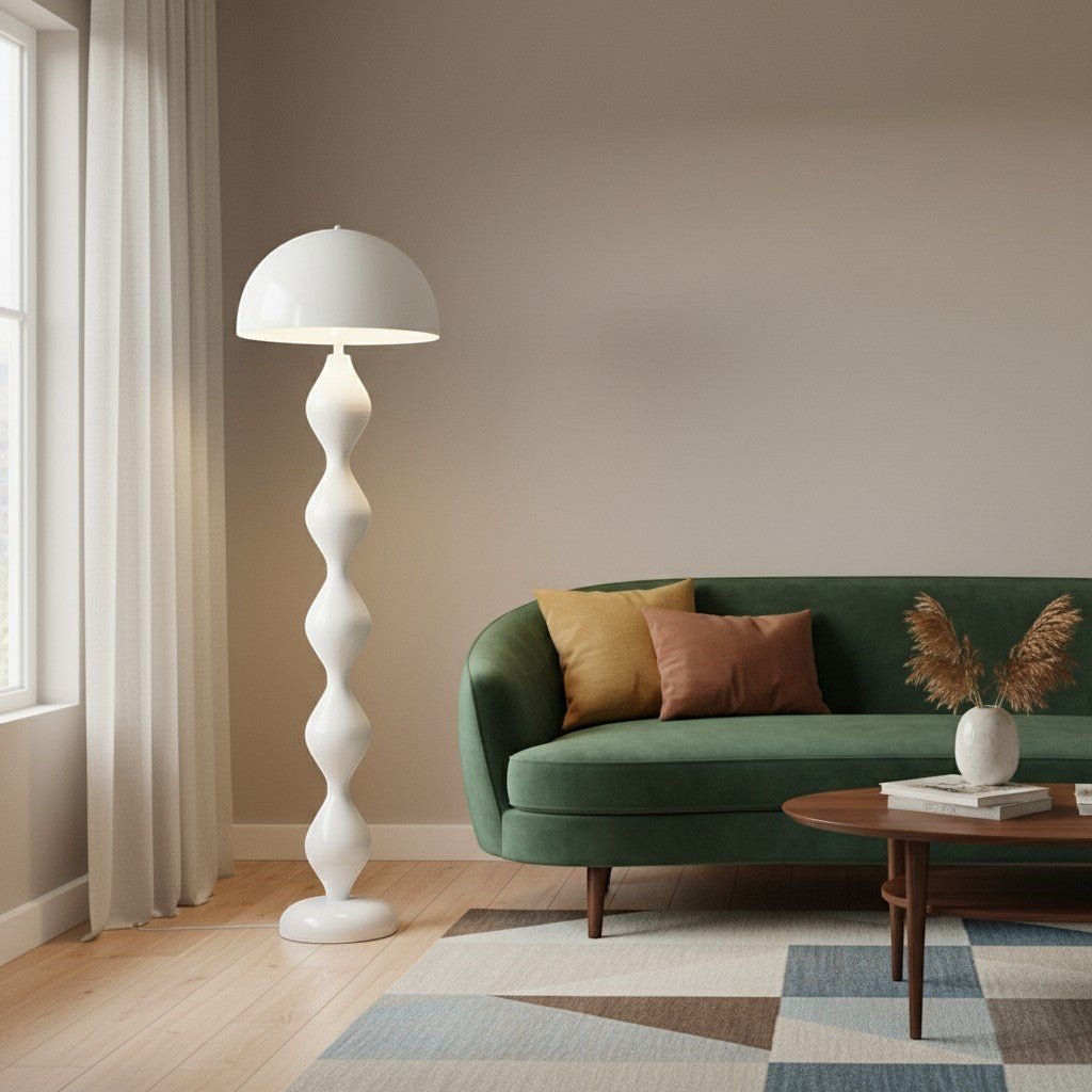 goodlampe lampadaire champignon blanc en fer et alliage, style nordique moderne, éclairage LED vers le bas