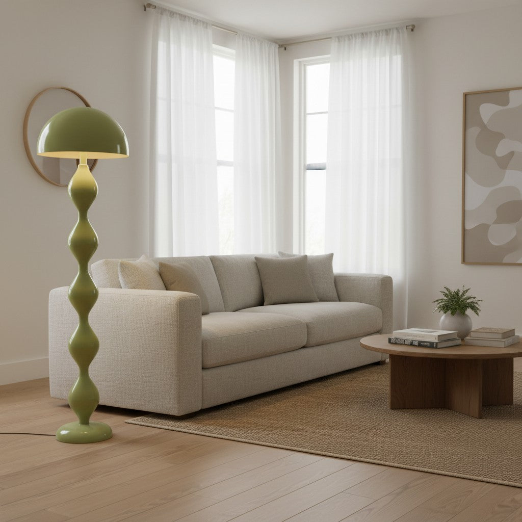 goodlampe lampadaire champignon vert en fer et alliage, style nordique moderne, éclairage LED vers le bas