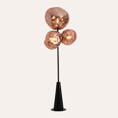 goodlampe lampadaire moderne en alliage couleur cuivre avec 3 globes lumineux, idéal pour salon ou villa.