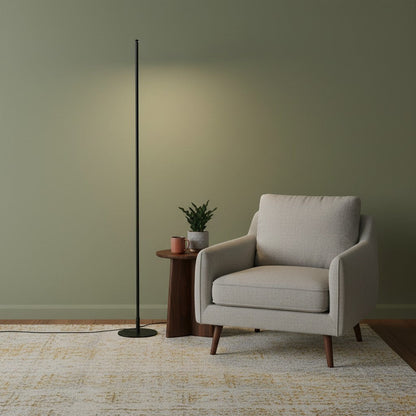 goodlampe lampadaire LED noir style Bauhaus, finitions en fer peint, éclairage haut et bas, idéal salon et chambre.