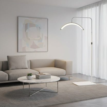 goodlampe lampadaire LED demi-lune blanc 36W sur trépied réglable 180cm, éclairage moderne pour intérieur.