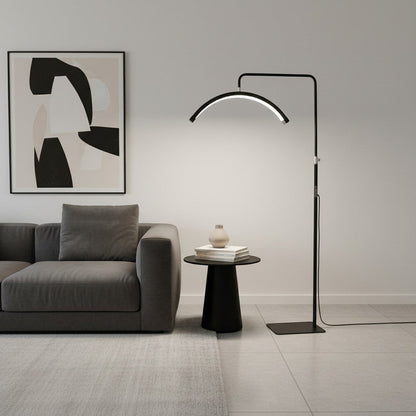 goodlampe lampadaire LED demi-lune noir 36W sur trépied 180cm, éclairage moderne pour intérieur.