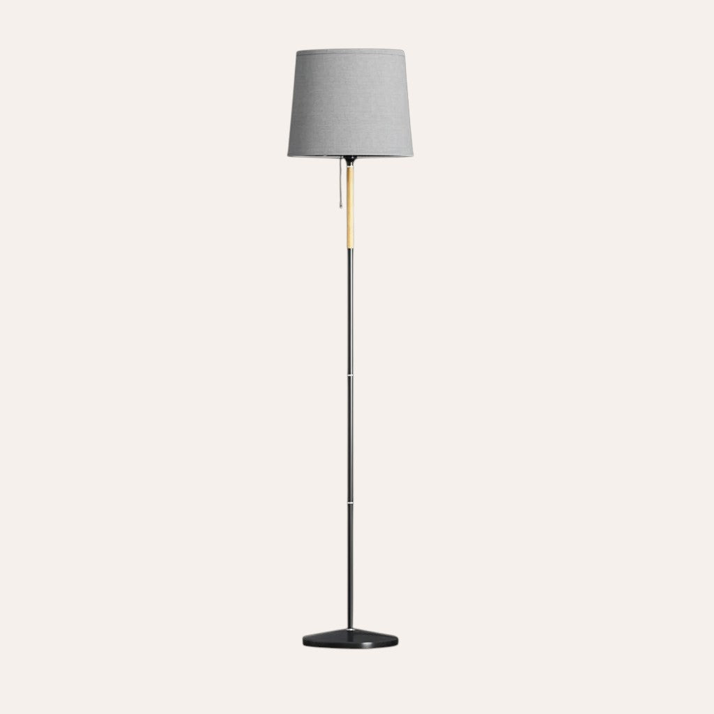 goodlampe lampadaire moderne gris en tissu et métal avec abat-jour orienté haut et bas, design épuré.