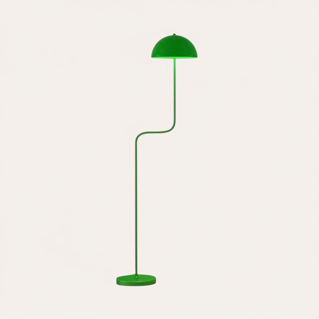 goodlampe lampadaire rétro danois vert en métal finition brillante, design art déco pour salon