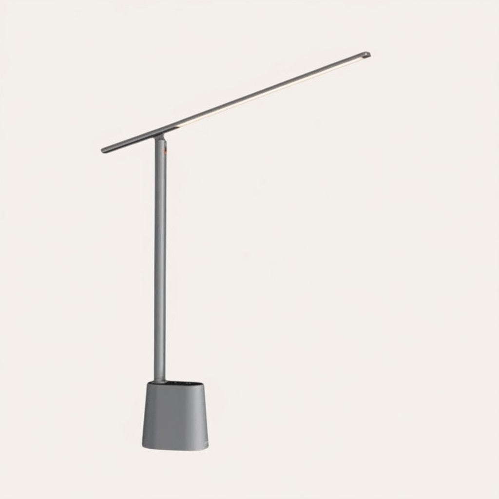Lampe de bureau LED goodlampe grise, design moderne et pliable, avec luminosité adaptative et alimentation USB.