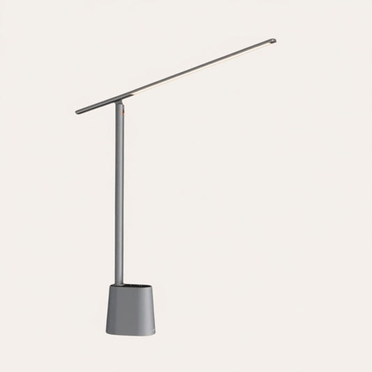 Lampe de bureau LED goodlampe grise, design moderne et pliable, avec luminosité adaptative et alimentation USB.