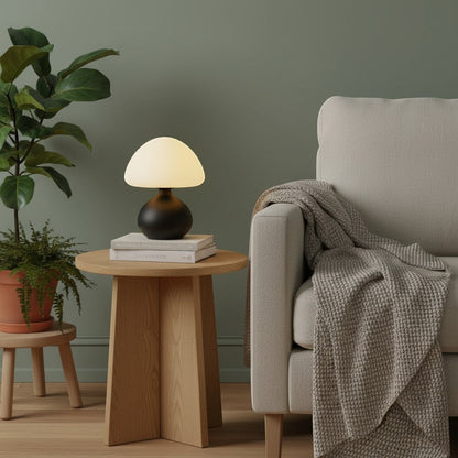 goodlampe lampe de table champignon noire et blanche, design moderne, éclairage LED dimmable