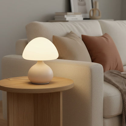 goodlampe lampe de table champignon moderne en métal, 3 couleurs, dimmable, design minimaliste pour chambre à coucher.