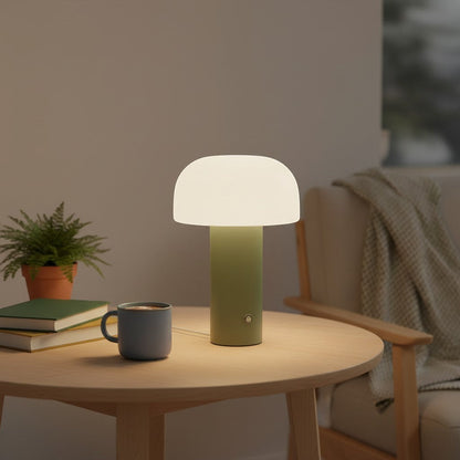 Lampe champignon goodlampe verte en métal et acrylique, avec 3 couleurs d'éclairage LED réglables.