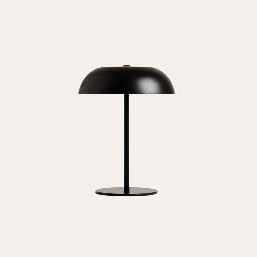 Lampe champignon noire en métal, rechargeable et tactile, design moderne goodlampe