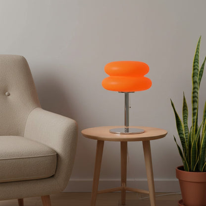 Lampe de table champignon orange goodlampe en plastique, style Bauhaus, 9 niveaux de luminosité, design moderne.
