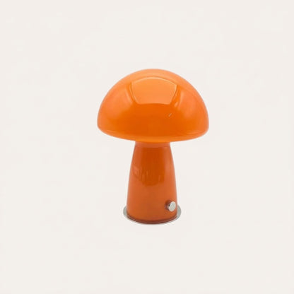 goodlampe Lampe champignon vintage orange en verre, style Bauhaus, design rétro pour chambre ou salon.