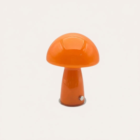 goodlampe Lampe champignon vintage orange en verre, style Bauhaus, design rétro pour chambre ou salon.