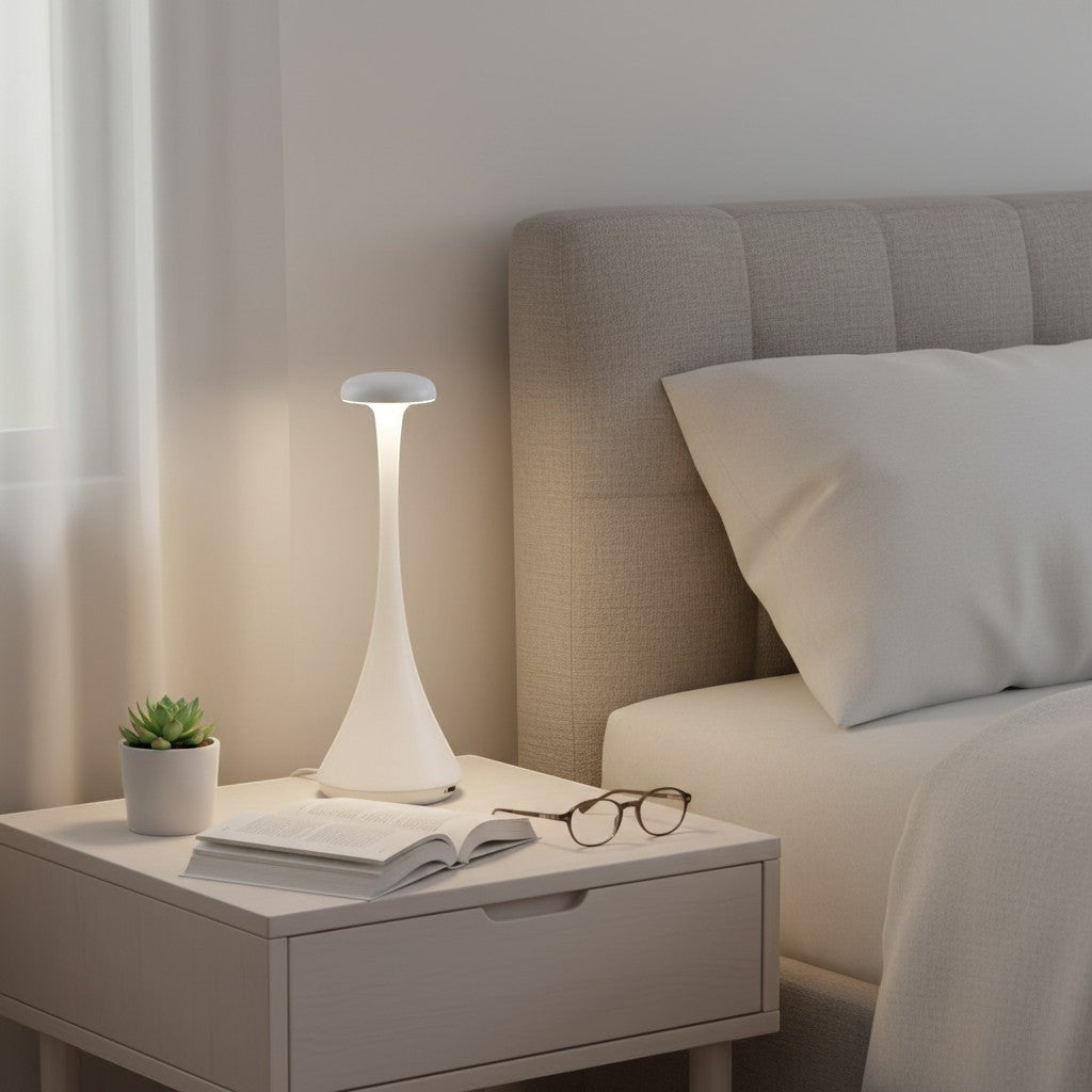 goodlampe lampe champignon blanche rechargeable USB-C tactile, design moderne, éclairage d'ambiance réglable