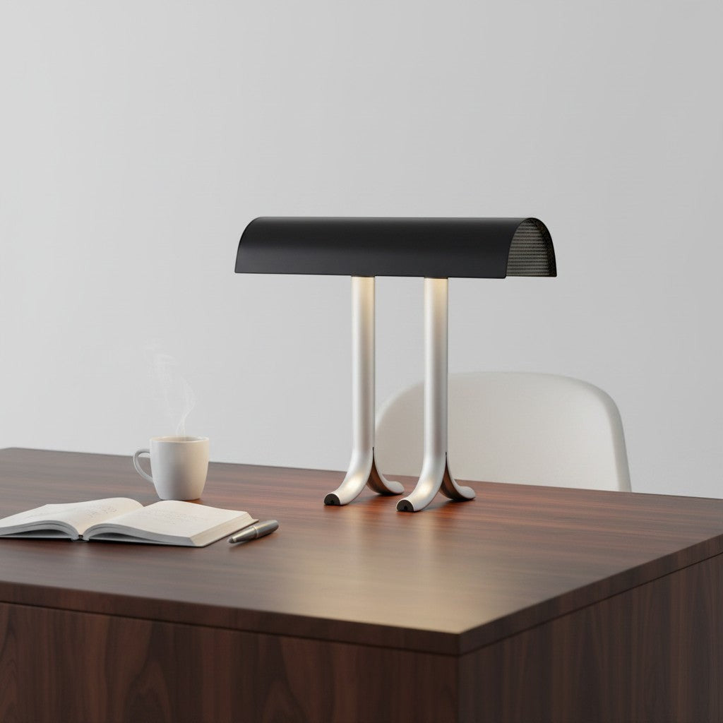 Lampe de table goodlampe noire et argentée en fer, style nordique créatif, éclairage LED
