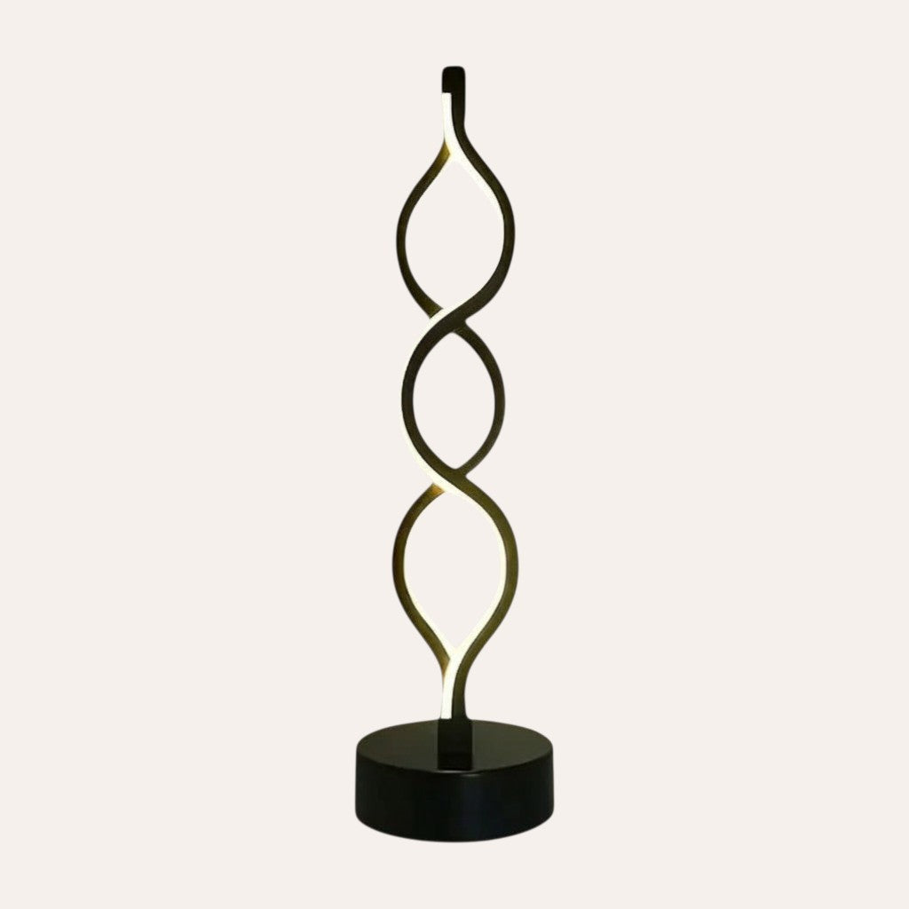 goodlampe lampe LED USB décorative noire avec un design torsadé, éclairage blanc chaud, idéale pour salon ou chambre.