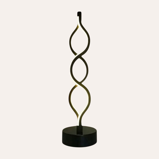 goodlampe lampe LED USB décorative noire avec un design torsadé, éclairage blanc chaud, idéale pour salon ou chambre.