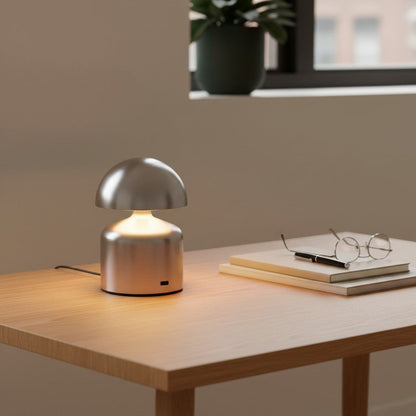 goodlampe lampe de table tactile en métal argenté, rechargeable par USB, avec 3 couleurs d'éclairage réglables.