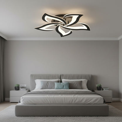 goodlampe modern black and white acrylic 5-petal LED ceiling light with cool white light