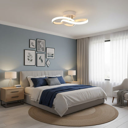 goodlampe modern white metal and acrylic LED ceiling light with intertwined loops, 20W, 2200LM