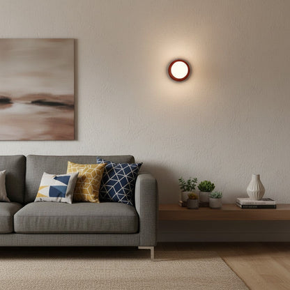 goodlampe modern red metal wall light with white frosted glass globe