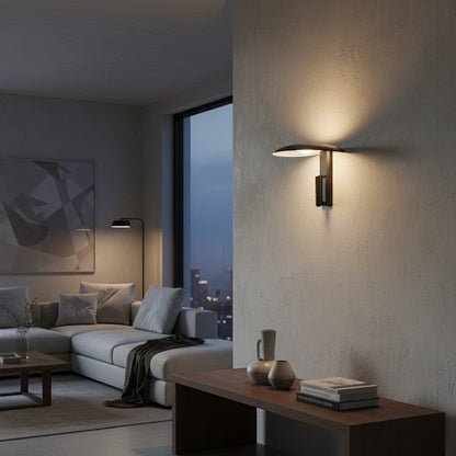 goodlampe modern red mushroom wall light with metal finish and upward/downward light direction