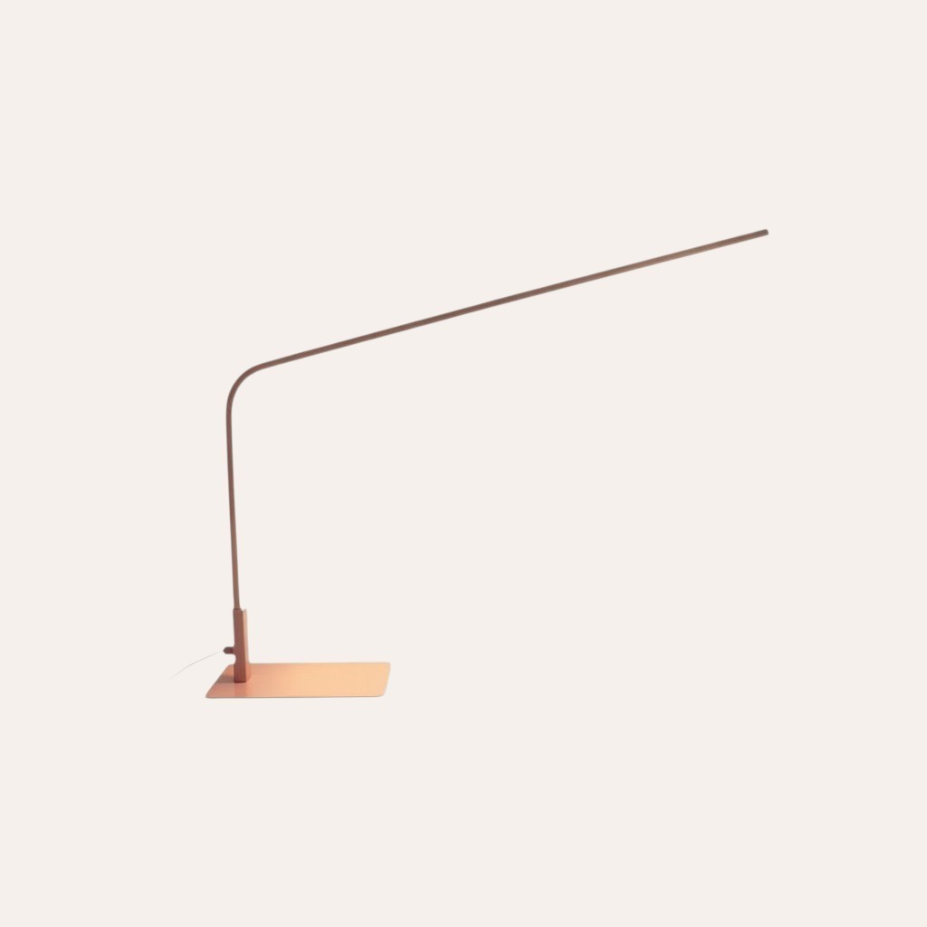 goodlampe rose LED desk lamp with USB port, dimmable warm white light, modern minimalist design