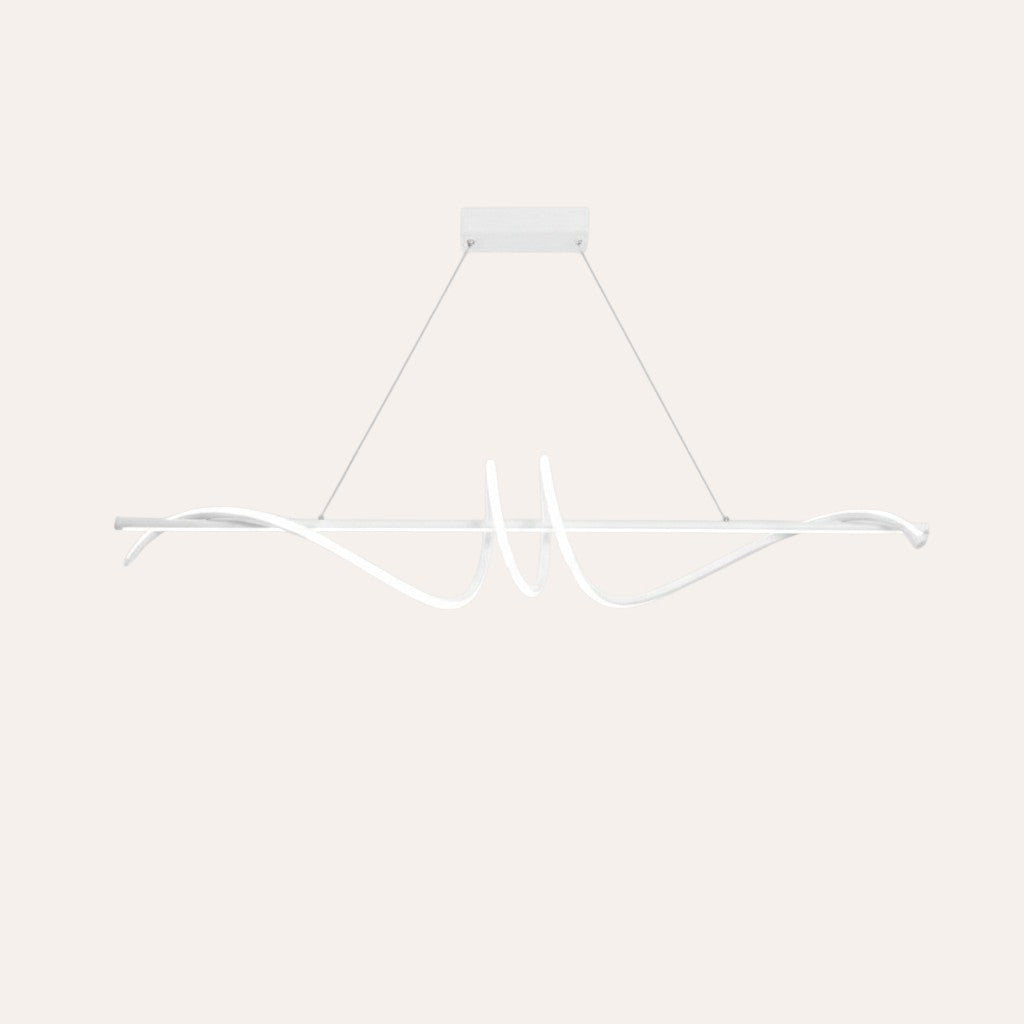 Suspension LED Ruban blanc 100cm goodlampe au design moderne en aluminium pour éclairage d'îlot de cuisine