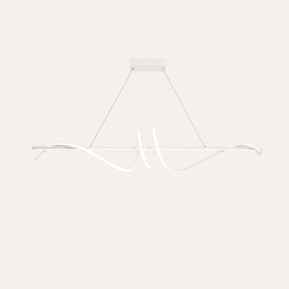 Suspension LED Ruban blanc 100cm goodlampe au design moderne en aluminium pour éclairage d'îlot de cuisine