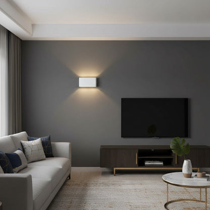 goodlampe white aluminium modern wall light with up and down lighting for hallways