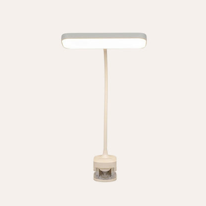 goodlampe white LED clip-on desk lamp with adjustable gooseneck for students, USB powered.