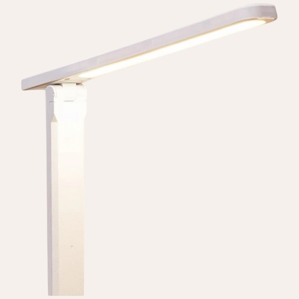 goodlampe white foldable LED desk lamp with touch control and adjustable brightness, USB powered.