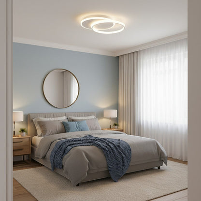 goodlampe modern white LED ceiling light with remote control, aluminium and acrylic, 32W, dimmable