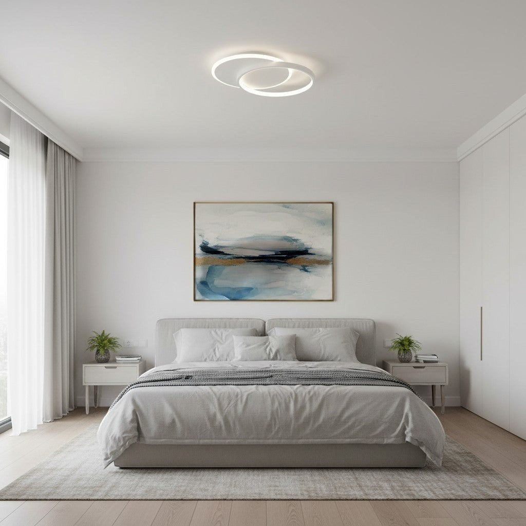 goodlampe modern white aluminium and acrylic dimmable LED ceiling light with remote control