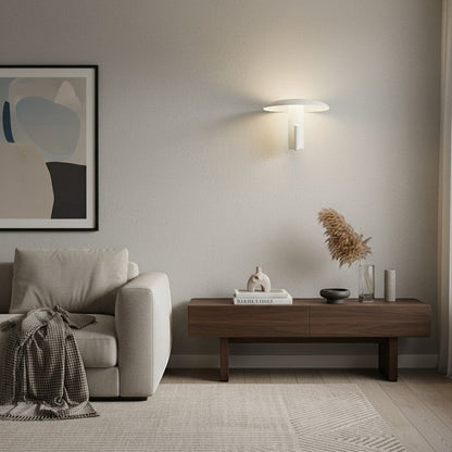 goodlampe modern white mushroom applique murale with acrylic shade and metal body, uplighting and downlighting