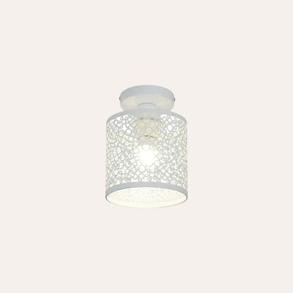 goodlampe white metal Nordic ceiling light with decorative cutout pattern, E27 bulb base